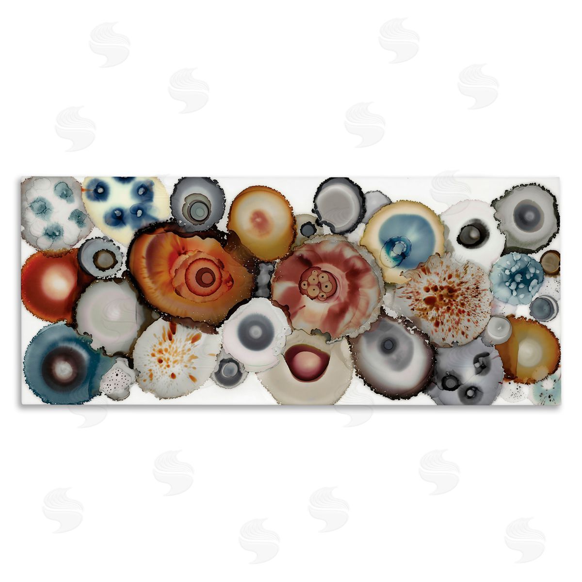 Laura Van Horne Collage of Earth Geodes Natural Blue Brown Grey