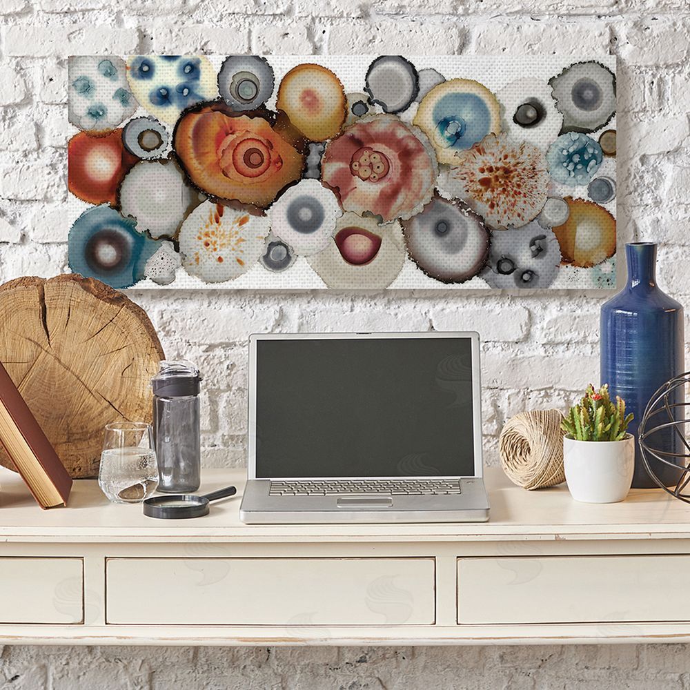 Laura Van Horne Collage of Earth Geodes Natural Blue Brown Grey