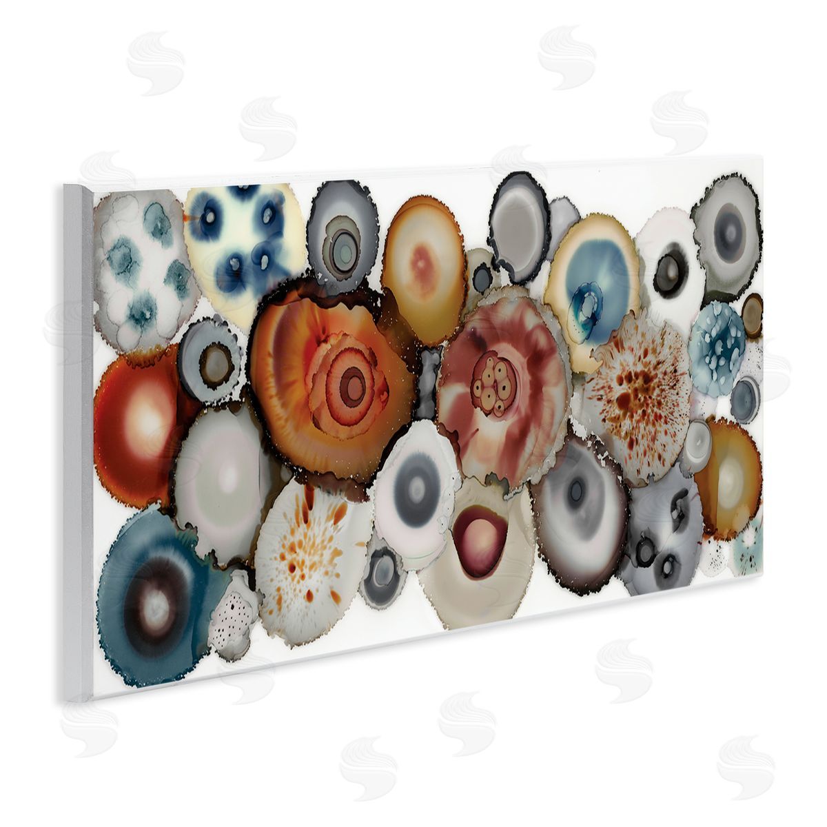 Laura Van Horne Collage of Earth Geodes Natural Blue Brown Grey