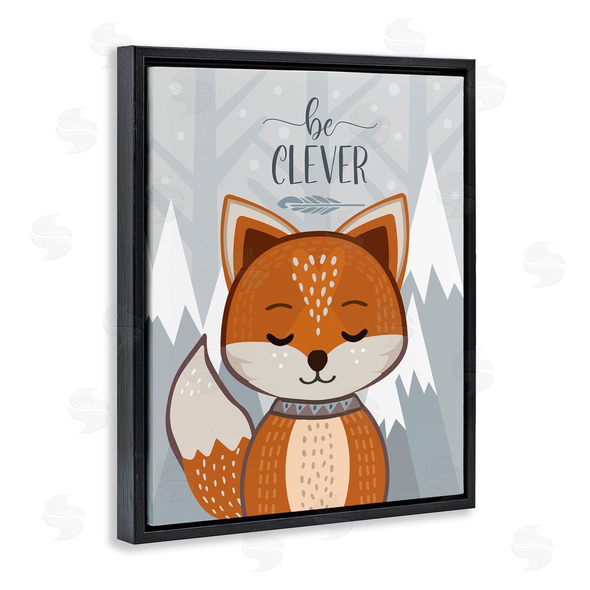 AE Design Be Clever Phrase Cute Fox Mountain Forest