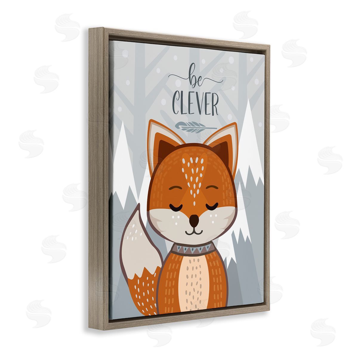 AE Design Be Clever Phrase Cute Fox Mountain Forest