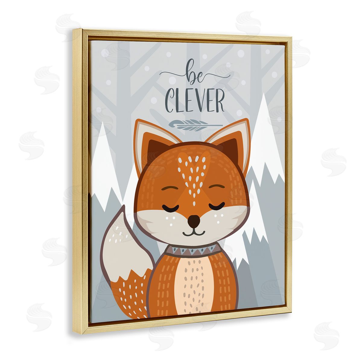 AE Design Be Clever Phrase Cute Fox Mountain Forest