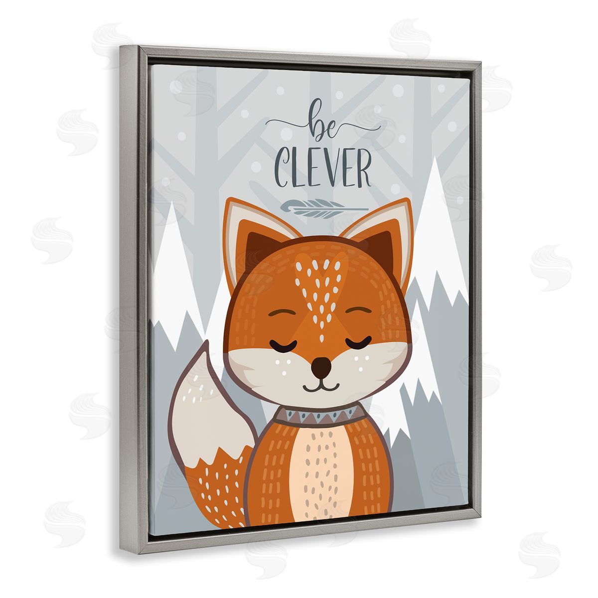 AE Design Be Clever Phrase Cute Fox Mountain Forest