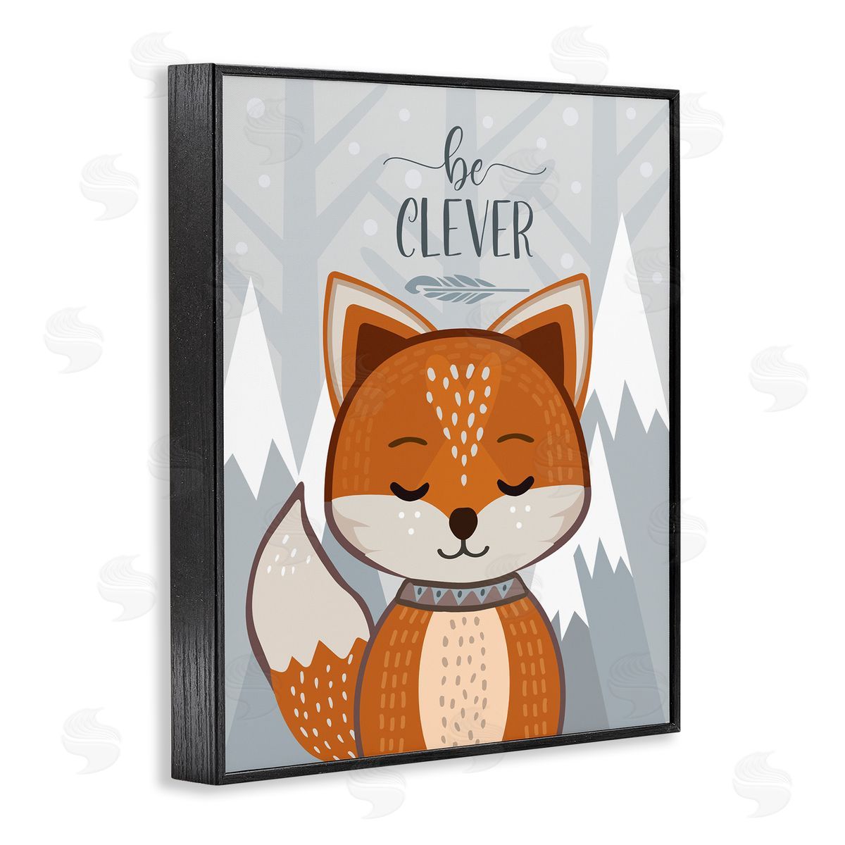 AE Design Be Clever Phrase Cute Fox Mountain Forest