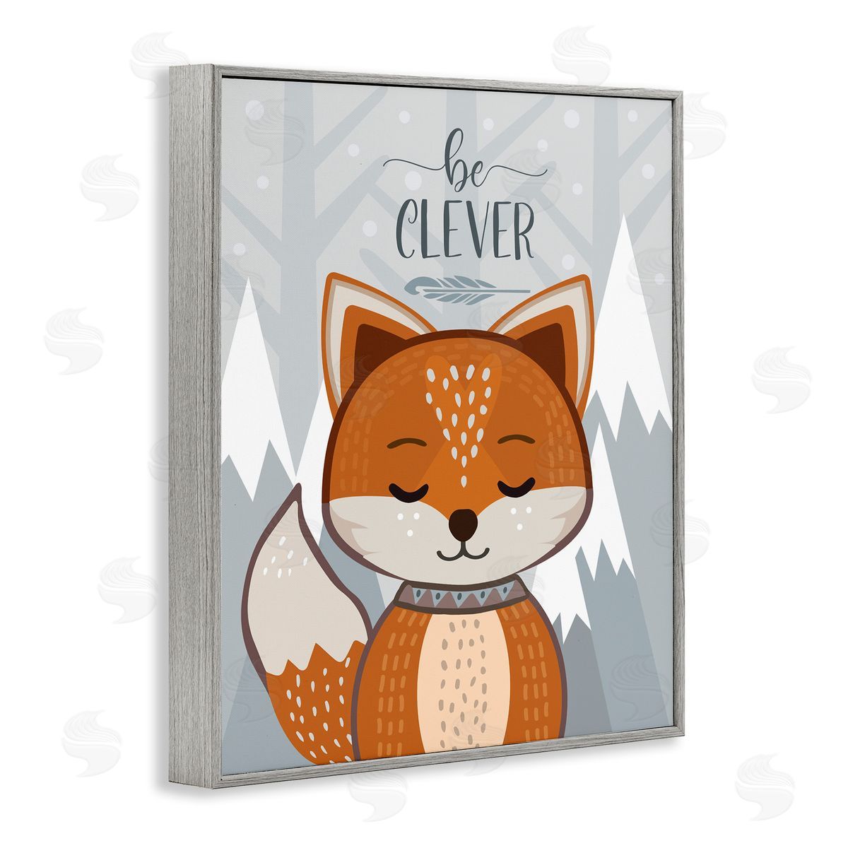 AE Design Be Clever Phrase Cute Fox Mountain Forest