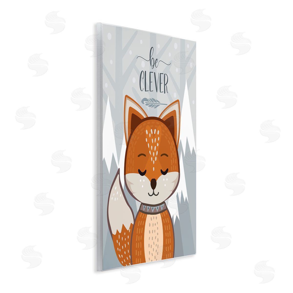 AE Design Be Clever Phrase Cute Fox Mountain Forest