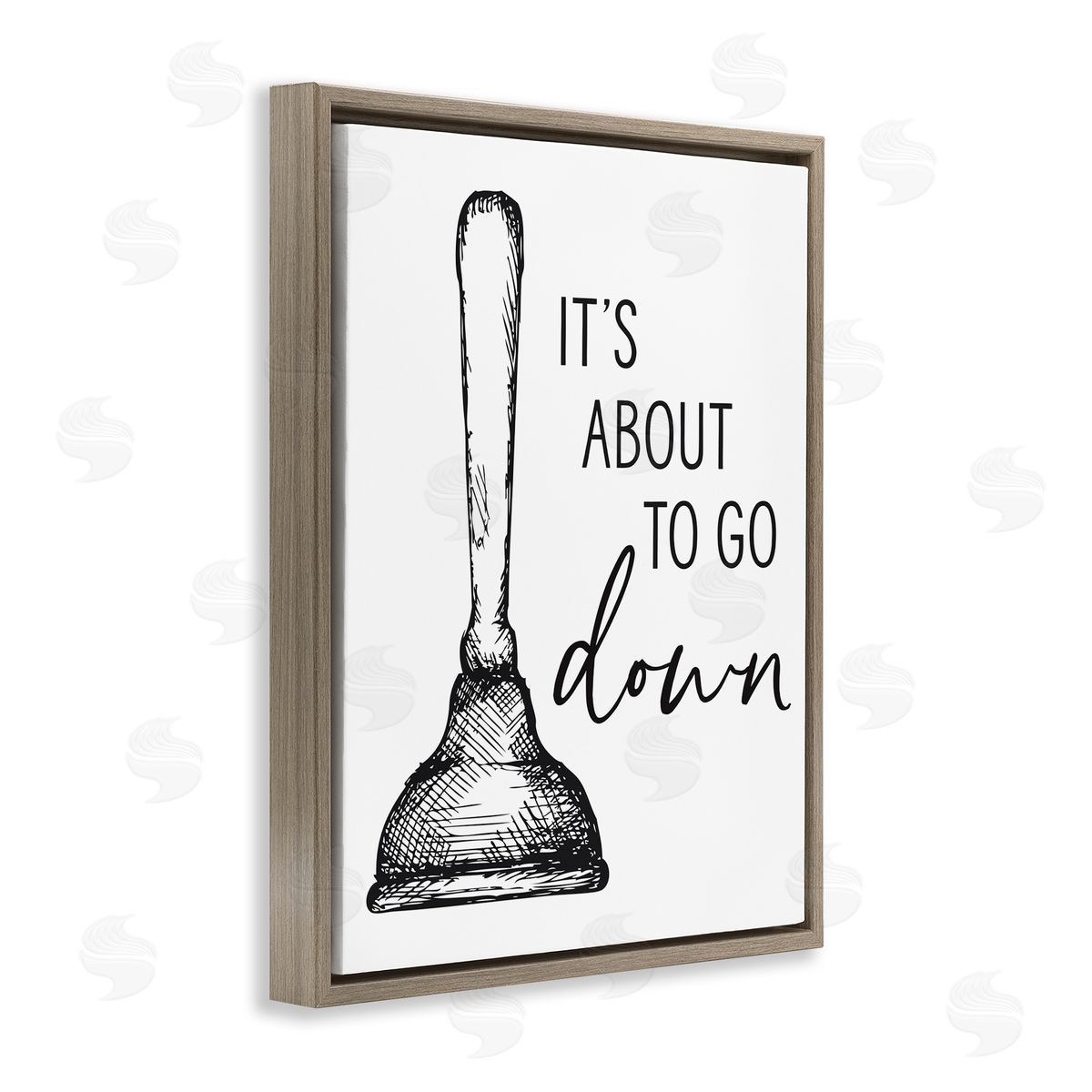 Lettered and Lined About To Go Down Phrase Humor Toilet Plunger