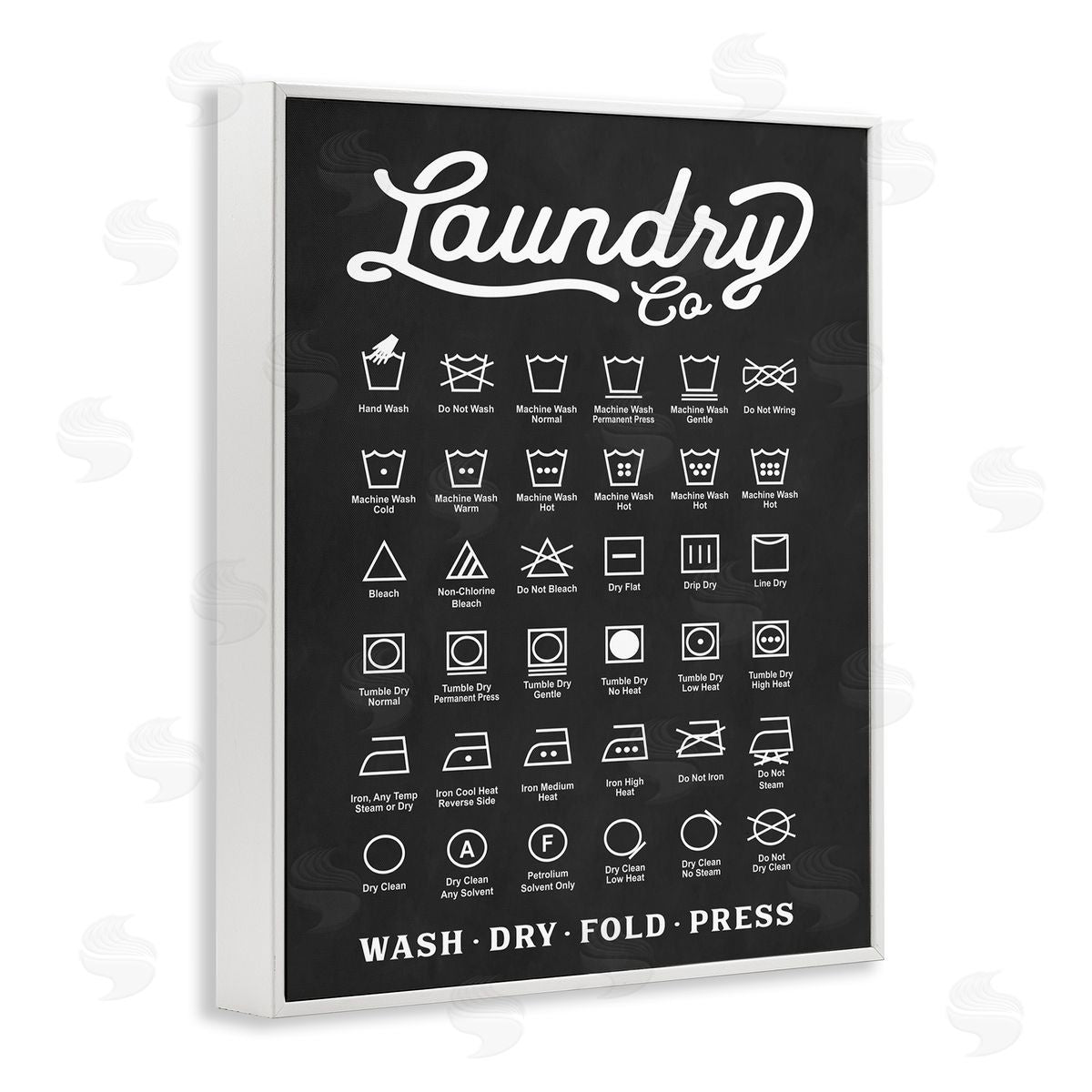 Laundry Business Symbols Chart White Frame Print Wall Art, Home Decor by Lettered and Lined