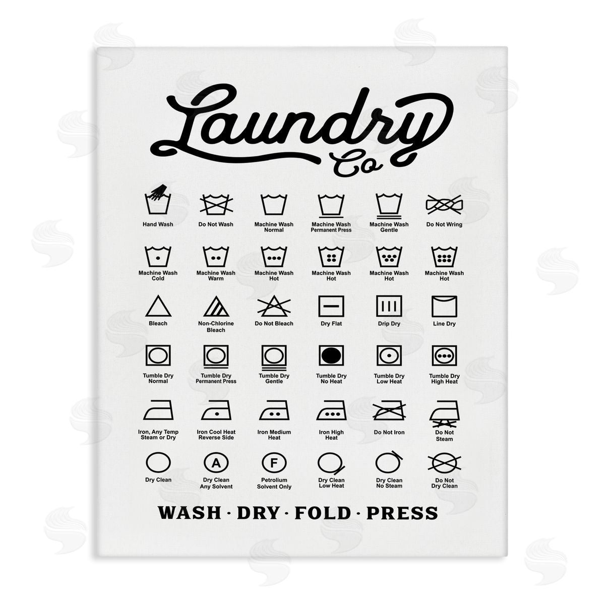Lettered and Lined Vintage Laundry Co Washing Chart Helpful Guide