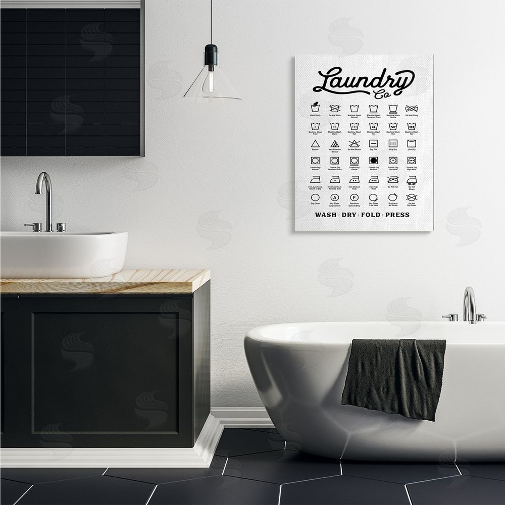 Lettered and Lined Vintage Laundry Co Washing Chart Helpful Guide