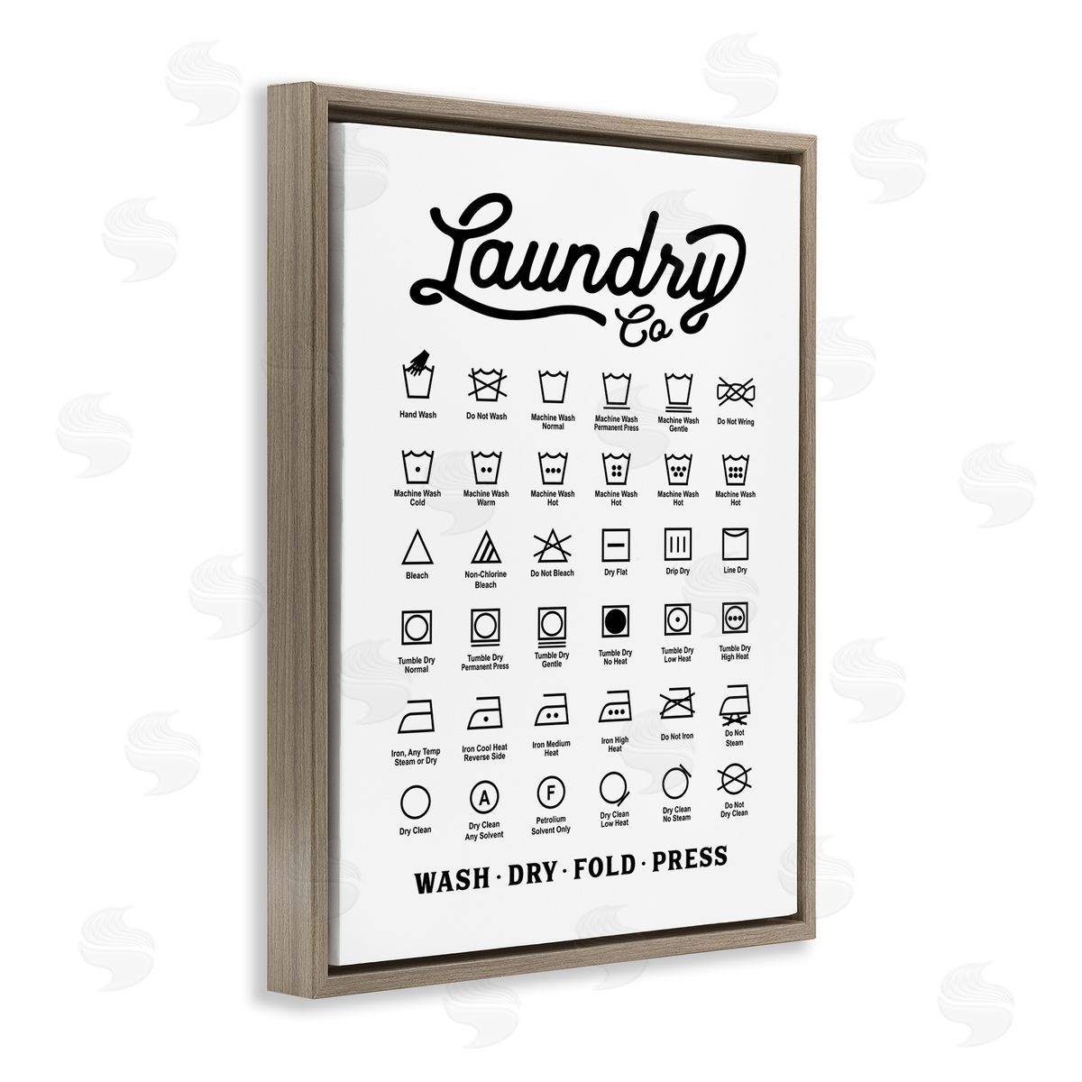 Lettered and Lined Vintage Laundry Co Washing Chart Helpful Guide