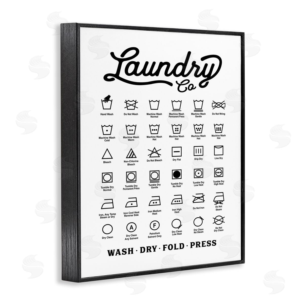 Lettered and Lined Vintage Laundry Co Washing Chart Helpful Guide