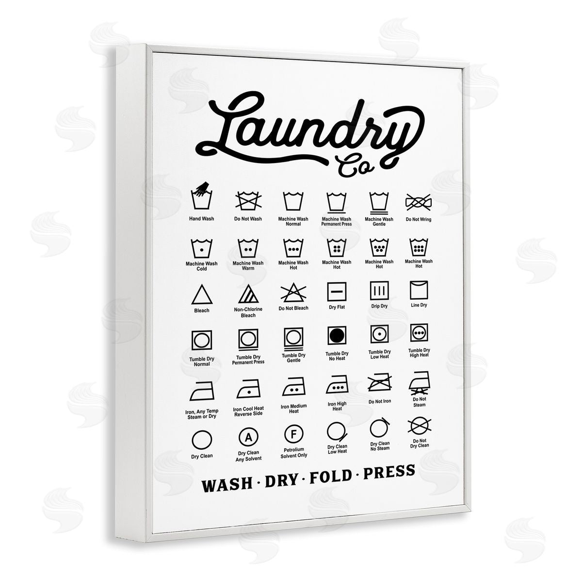 Lettered and Lined Vintage Laundry Co Washing Chart Helpful Guide