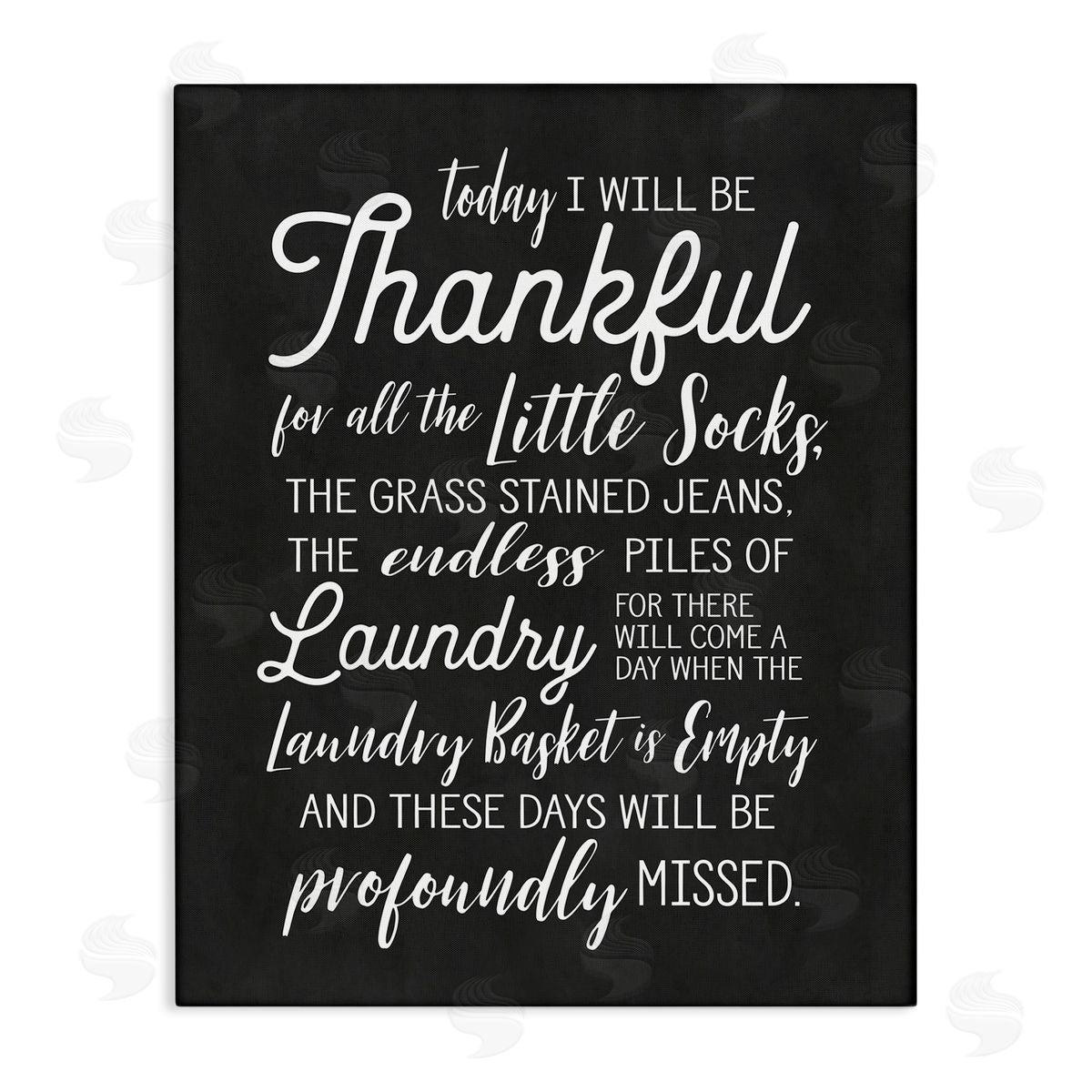 Lettered and Lined Today Will Be Thankful Phrase Family Laundry Housework