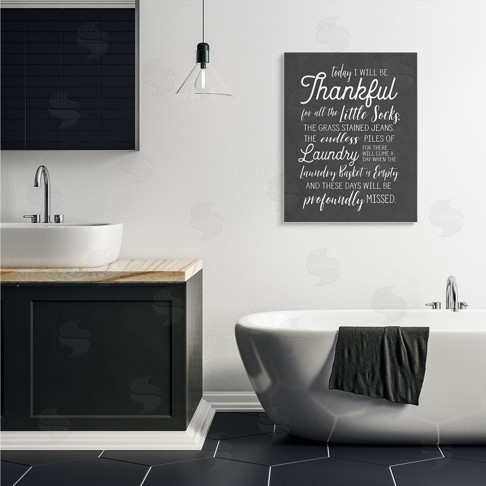 Lettered and Lined Today Will Be Thankful Phrase Family Laundry Housework