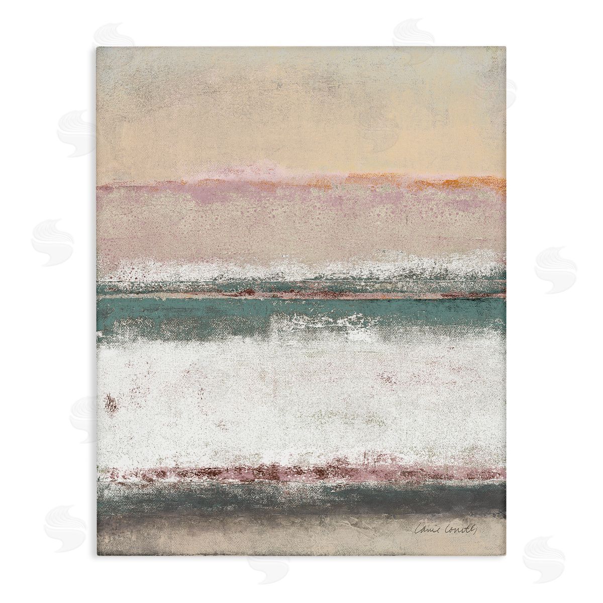 Lanie Loreth Abstract Earth Tone Layers Beige White Blue