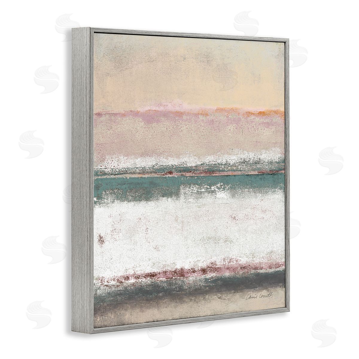 Lanie Loreth Abstract Earth Tone Layers Beige White Blue