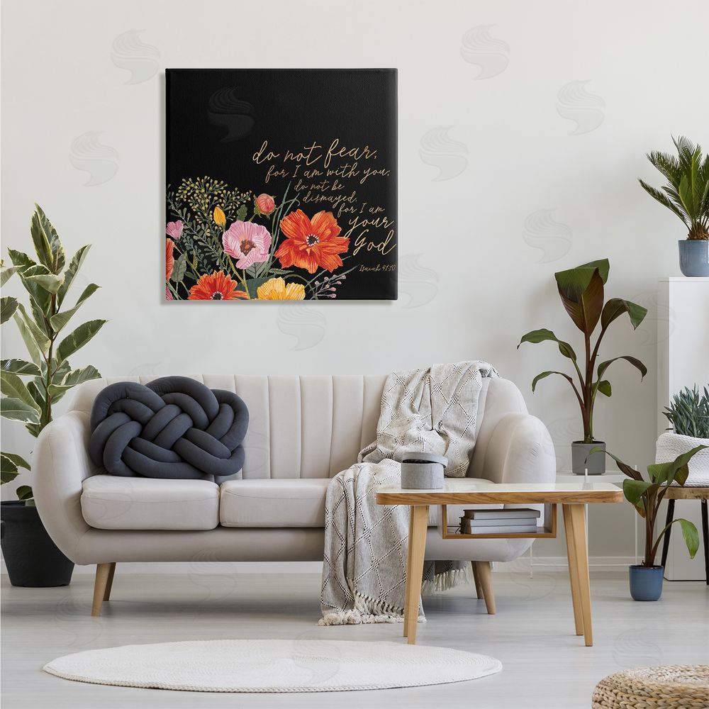 Studio W Do Not Fear Proverb Isaiah 41:10 Blooming Flowers Canvas Wall Art in Room