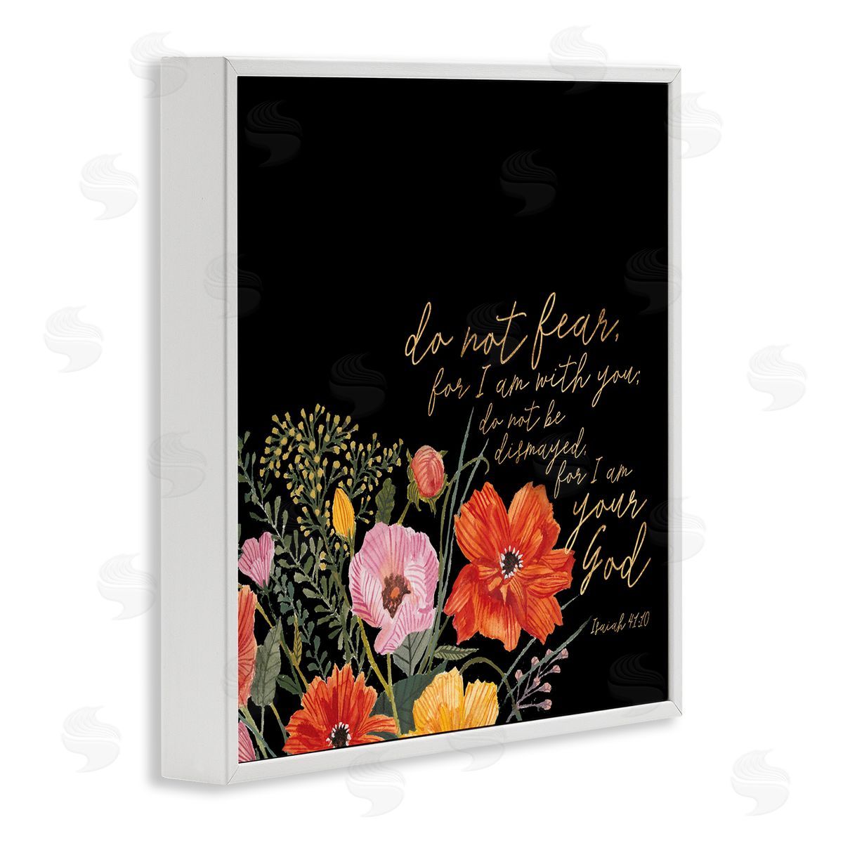 Studio W Do Not Fear Proverb Isaiah 41:10 Blooming Flowers White Framed Glicee Wall Art Print