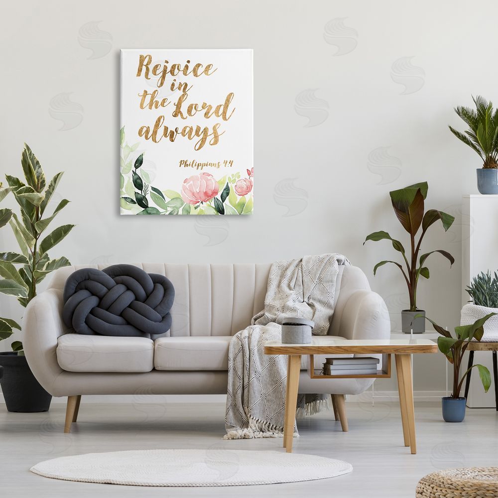 Studio W Rejoice In The Lord Spiritual Quote Philippians 4:4 Soft Florals
