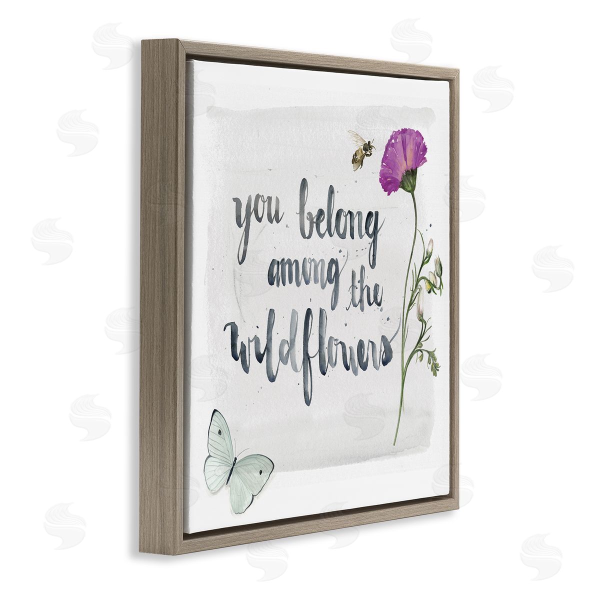 Jennifer Paxton Parker Belong Among the Wildflowers Butterfly Bee Floral Brown Floating Frame Canvas Wall Art Print
