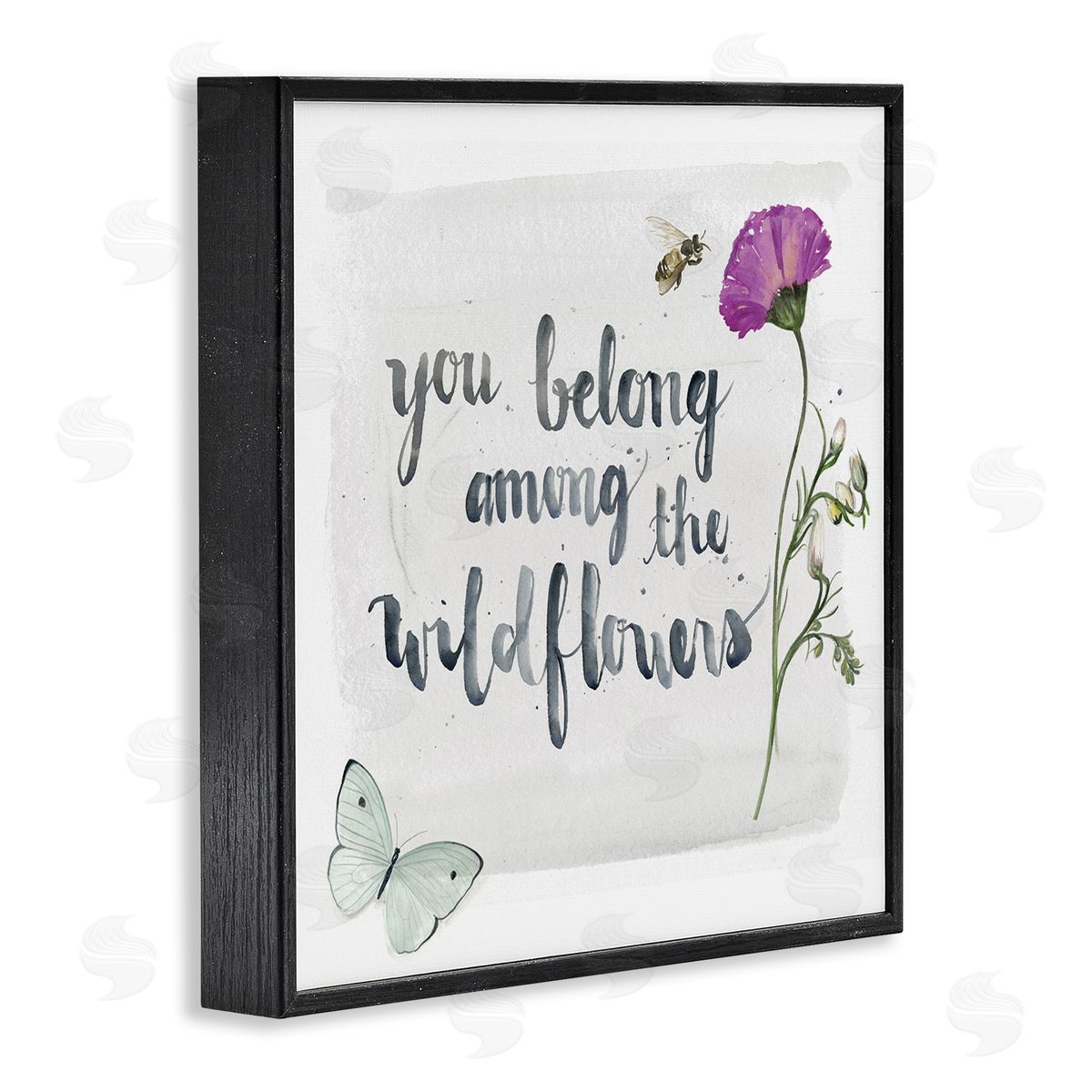 Jennifer Paxton Parker Belong Among the Wildflowers Butterfly Bee Floral Black Framed Glicee Wall Art Print