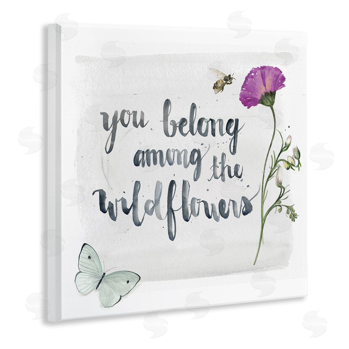 Jennifer Paxton Parker Belong Among the Wildflowers Butterfly Bee Floral Wooden Wall Plaque Art Print