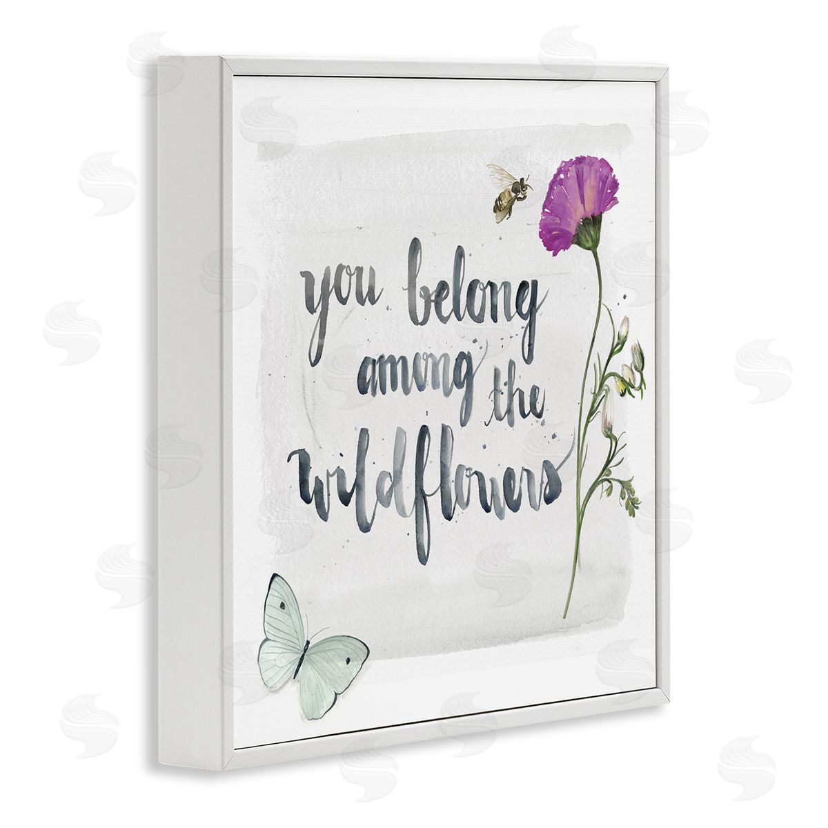 Jennifer Paxton Parker Belong Among the Wildflowers Butterfly Bee Floral White Framed Glicee Wall Art Print
