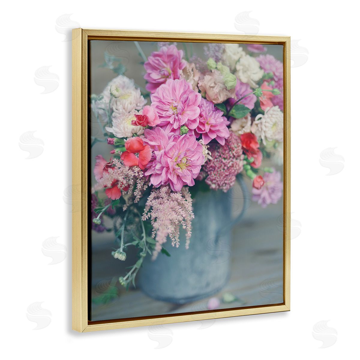 Sarah Jane Pink Floral Arrangement Soft Focus Grey Pot