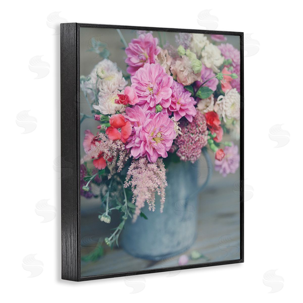 Sarah Jane Pink Floral Arrangement Soft Focus Grey Pot