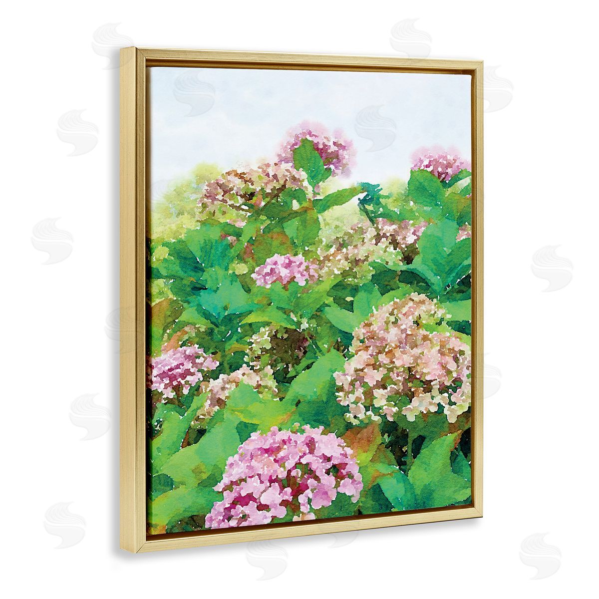 Emily Navas Pink Geranium Bushes In Field Clear Sky
