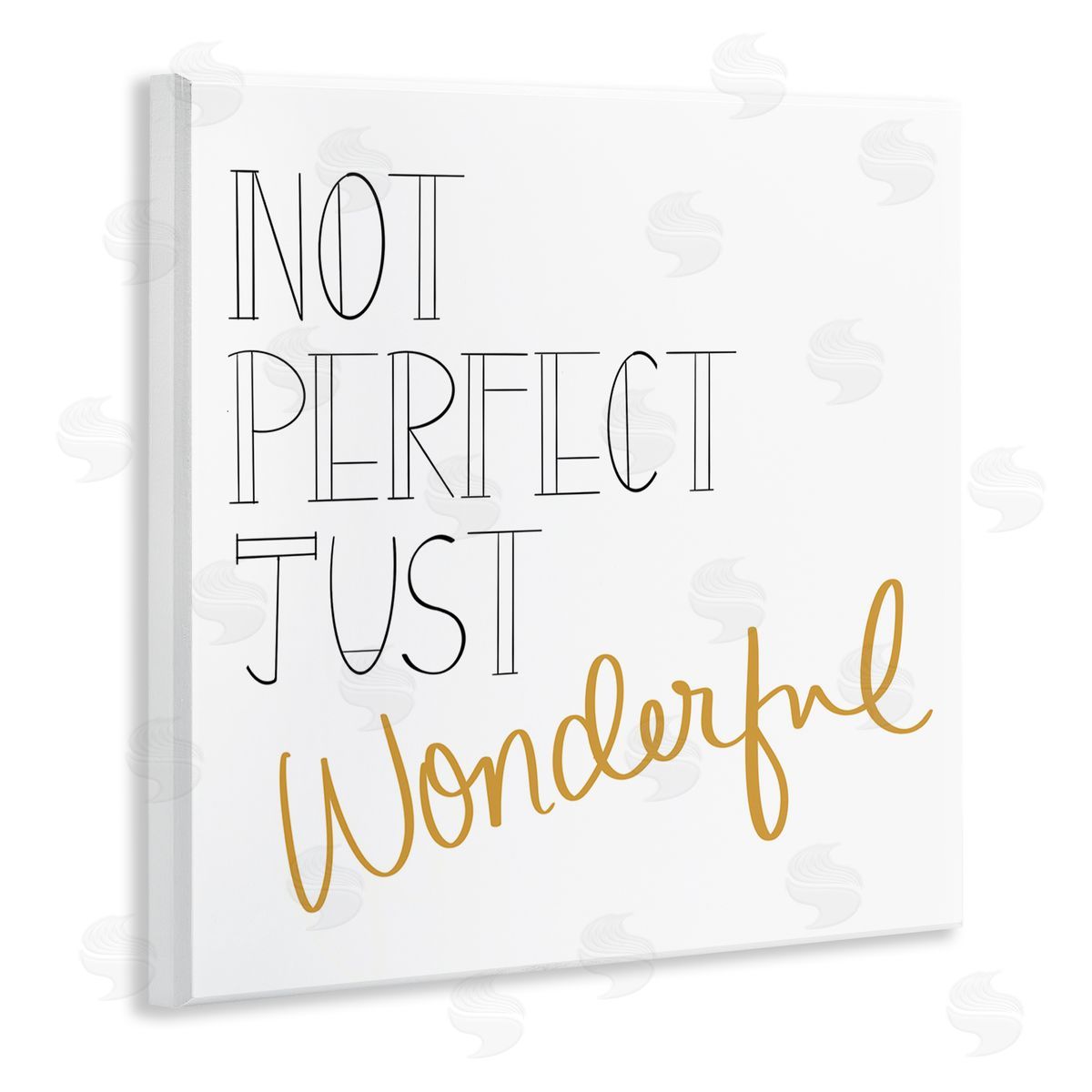 Emily Navas Not Perfect Just Wonderful Inspirational Phrase Minimal  Wooden Wall Plaque Art Print