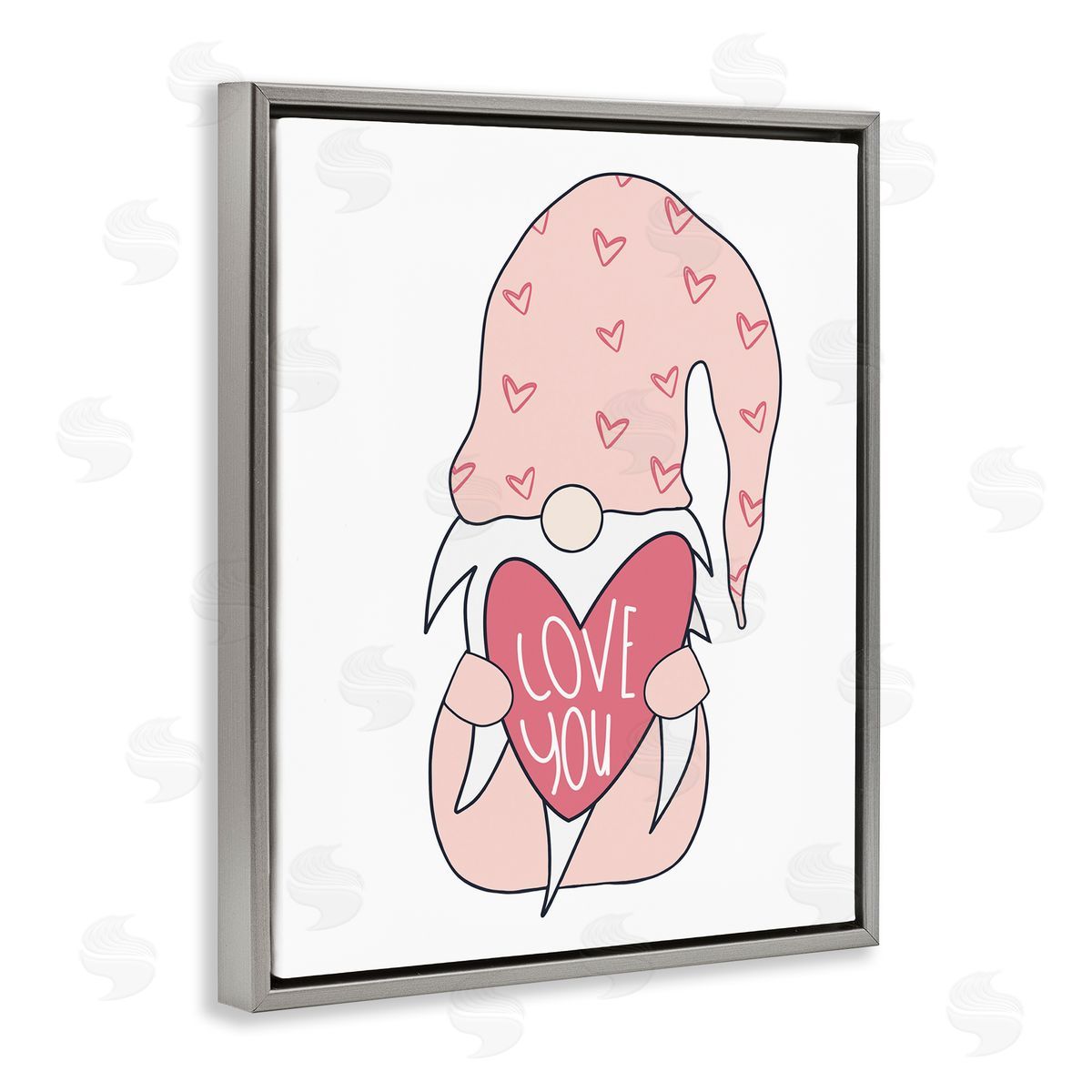 Melanie Torres Cute Pink Gnome Love You Sentiment Big Heart