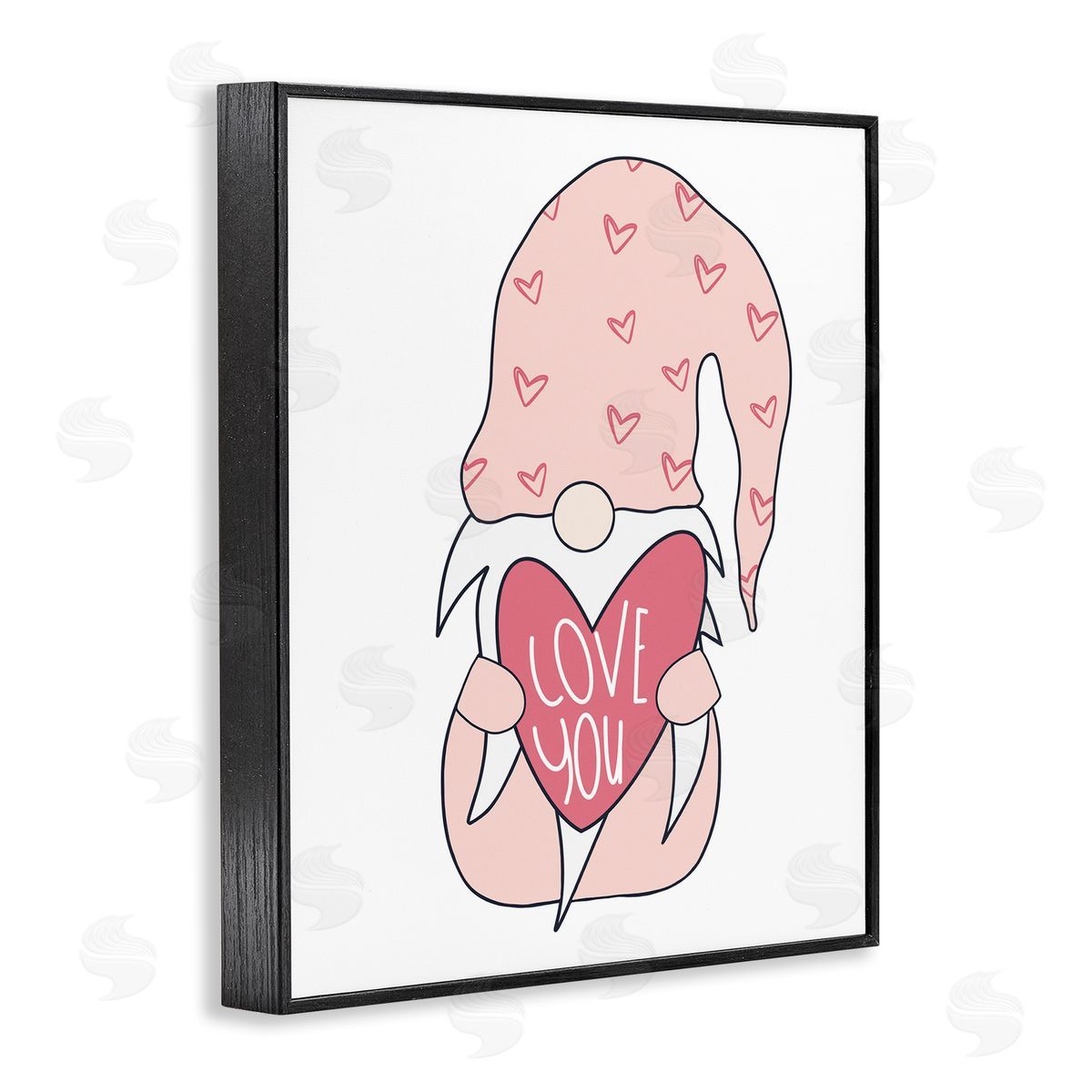 Melanie Torres Cute Pink Gnome Love You Sentiment Big Heart