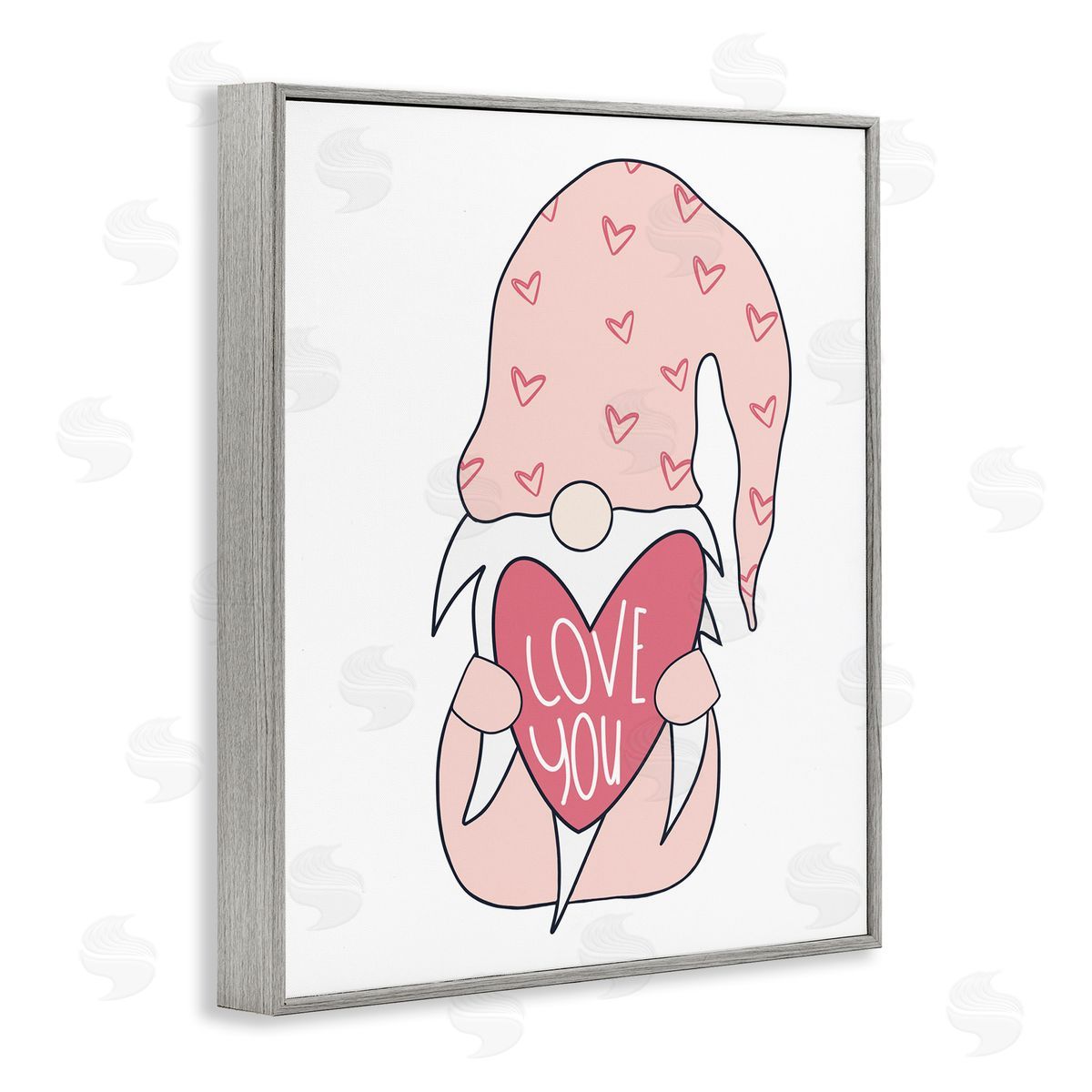 Melanie Torres Cute Pink Gnome Love You Sentiment Big Heart