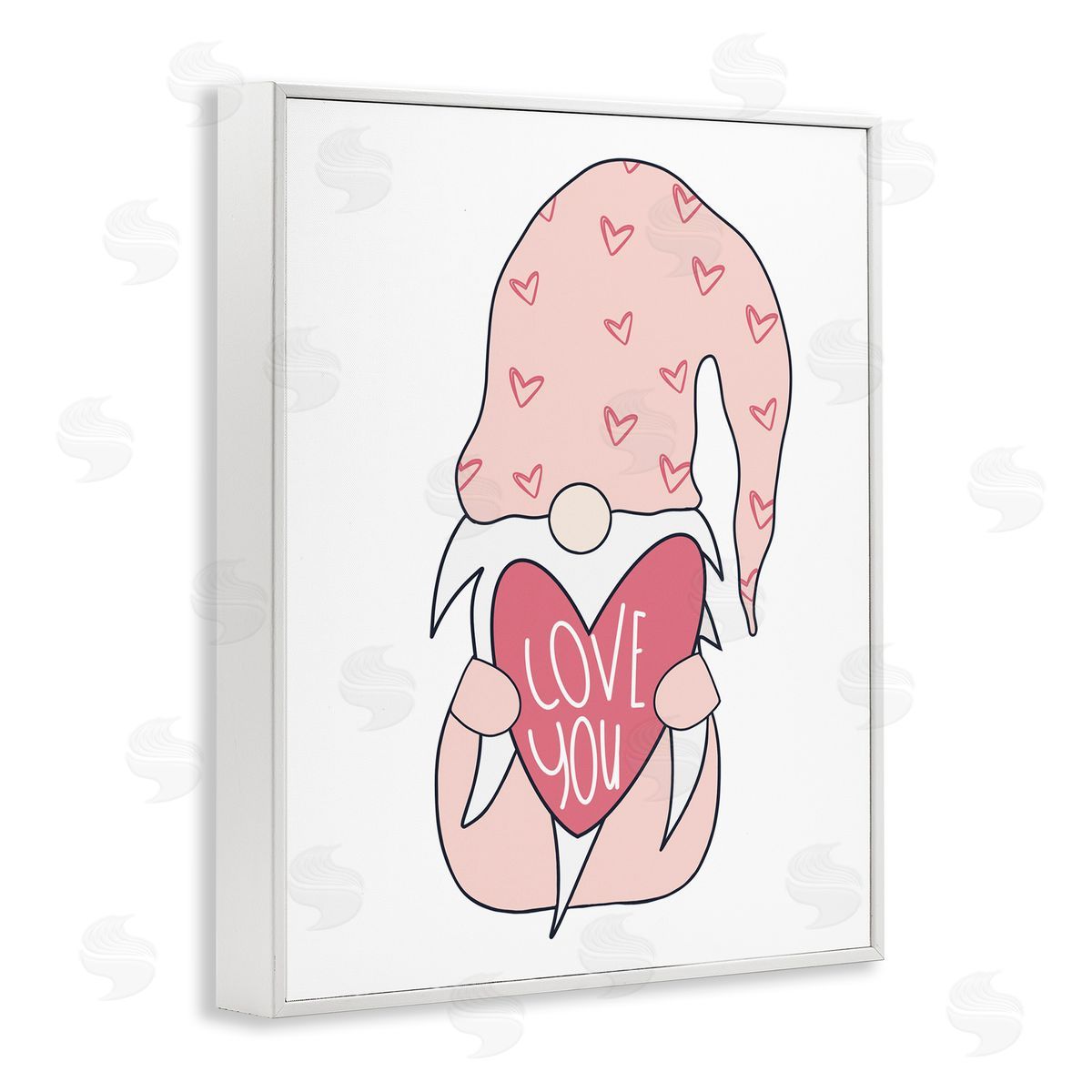 Melanie Torres Cute Pink Gnome Love You Sentiment Big Heart