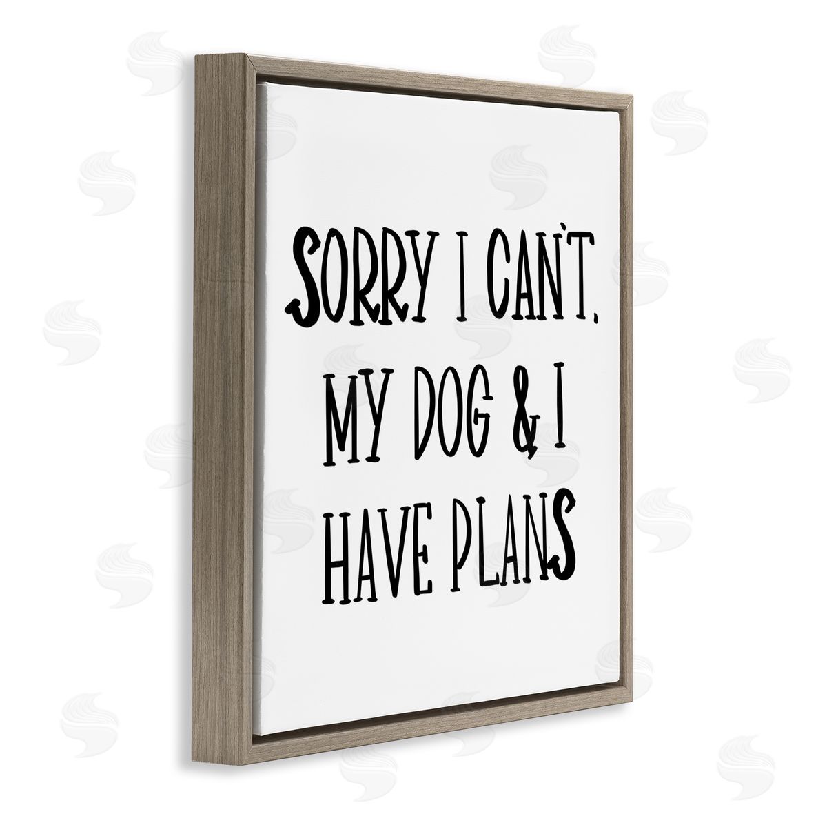 SD Graphics Studio My Dog And I Have Plans Pet Humor Phrase Brown Floating Frame Canvas Wall Art Print