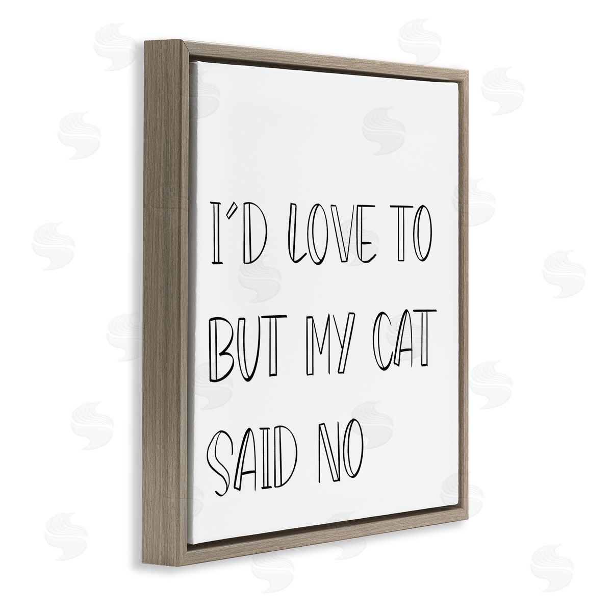 SD Graphics Studio But My Cat Said No Phrase Pet Humor Brown Floating Frame Canvas Wall Art Print