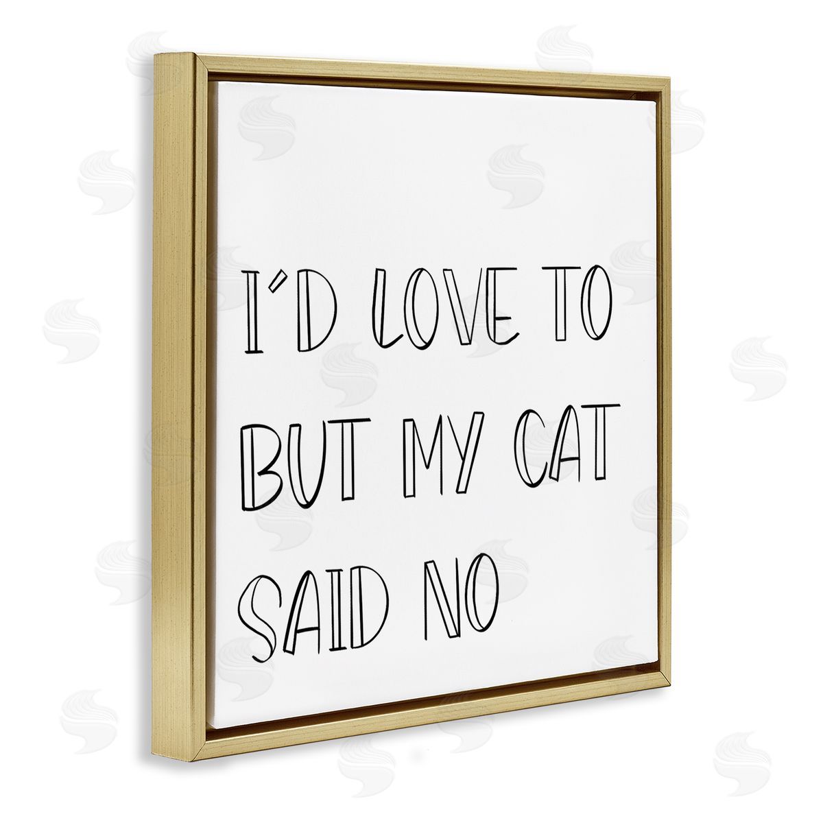 SD Graphics Studio But My Cat Said No Phrase Pet Humor Gold Floating Frame Canvas Wall Art Print