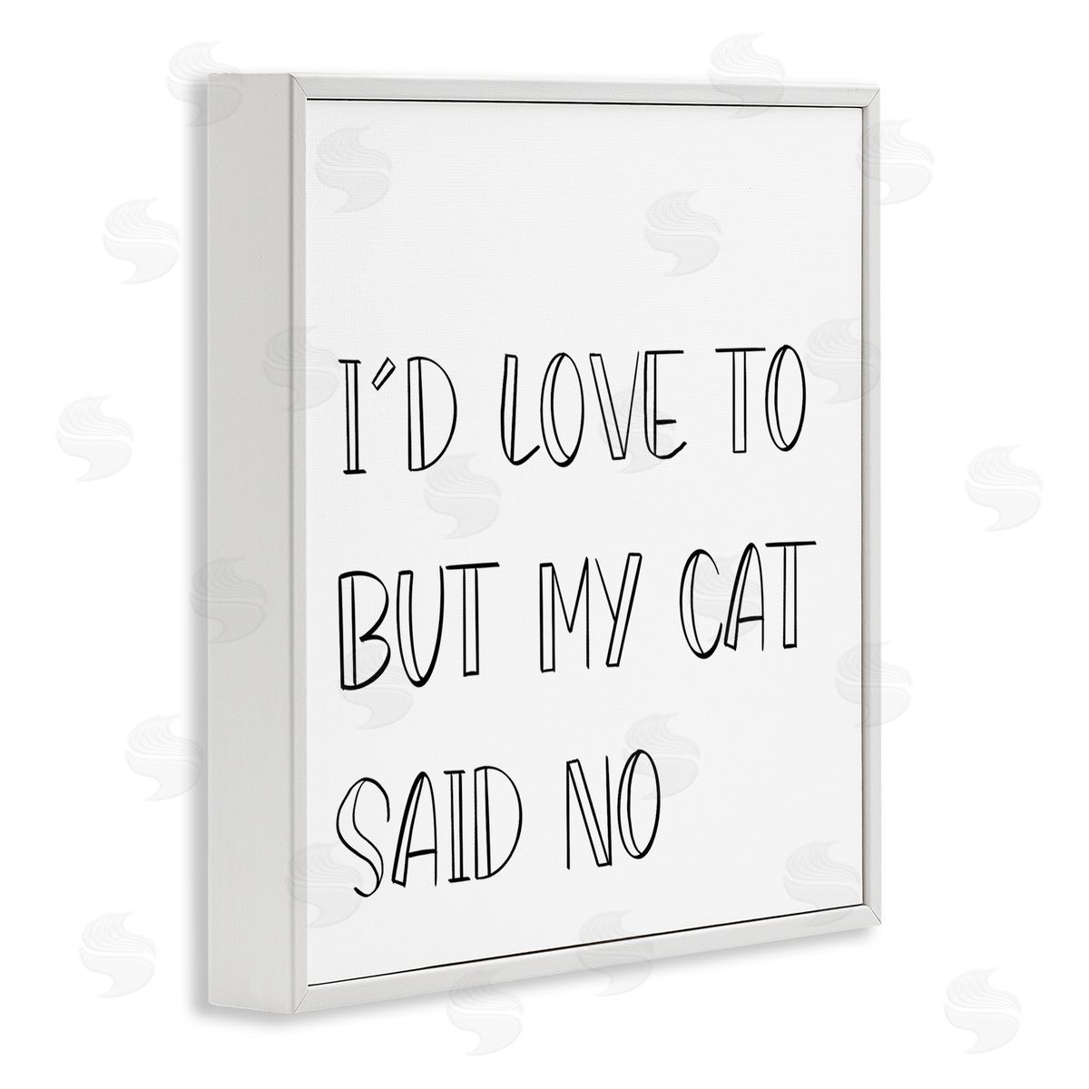 SD Graphics Studio But My Cat Said No Phrase Pet Humor White Framed Glicee Wall Art Print