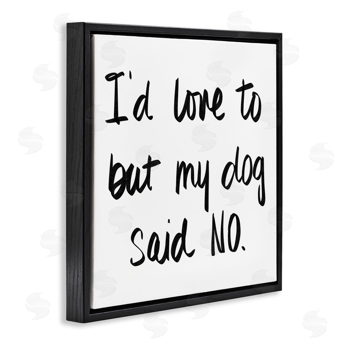 SD Graphics Studio My Dog Said No Pet Humor Phrase Minimal Text Black Floating Frame Canvas Wall Art Print