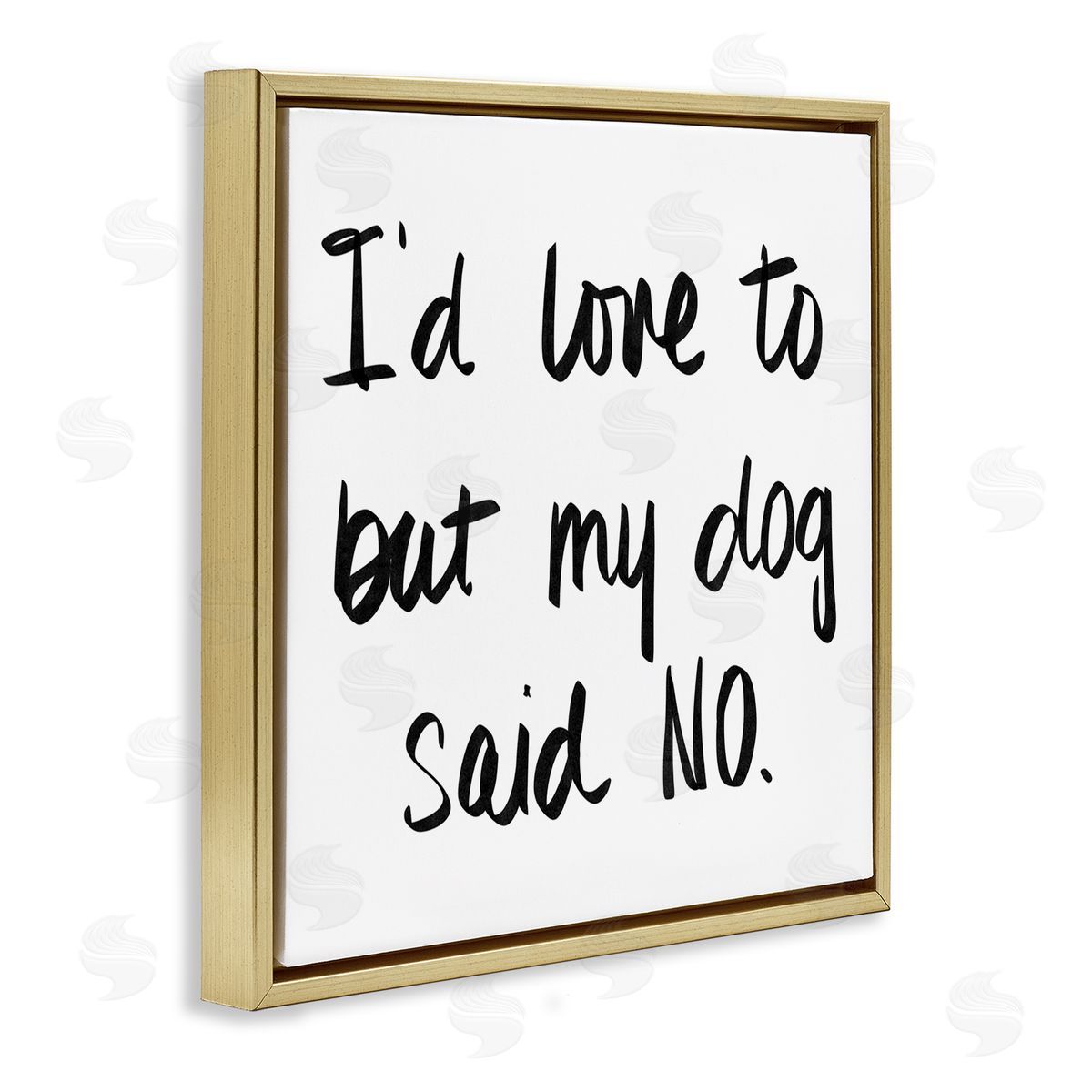 SD Graphics Studio My Dog Said No Pet Humor Phrase Minimal Text Gold Floating Frame Canvas Wall Art Print