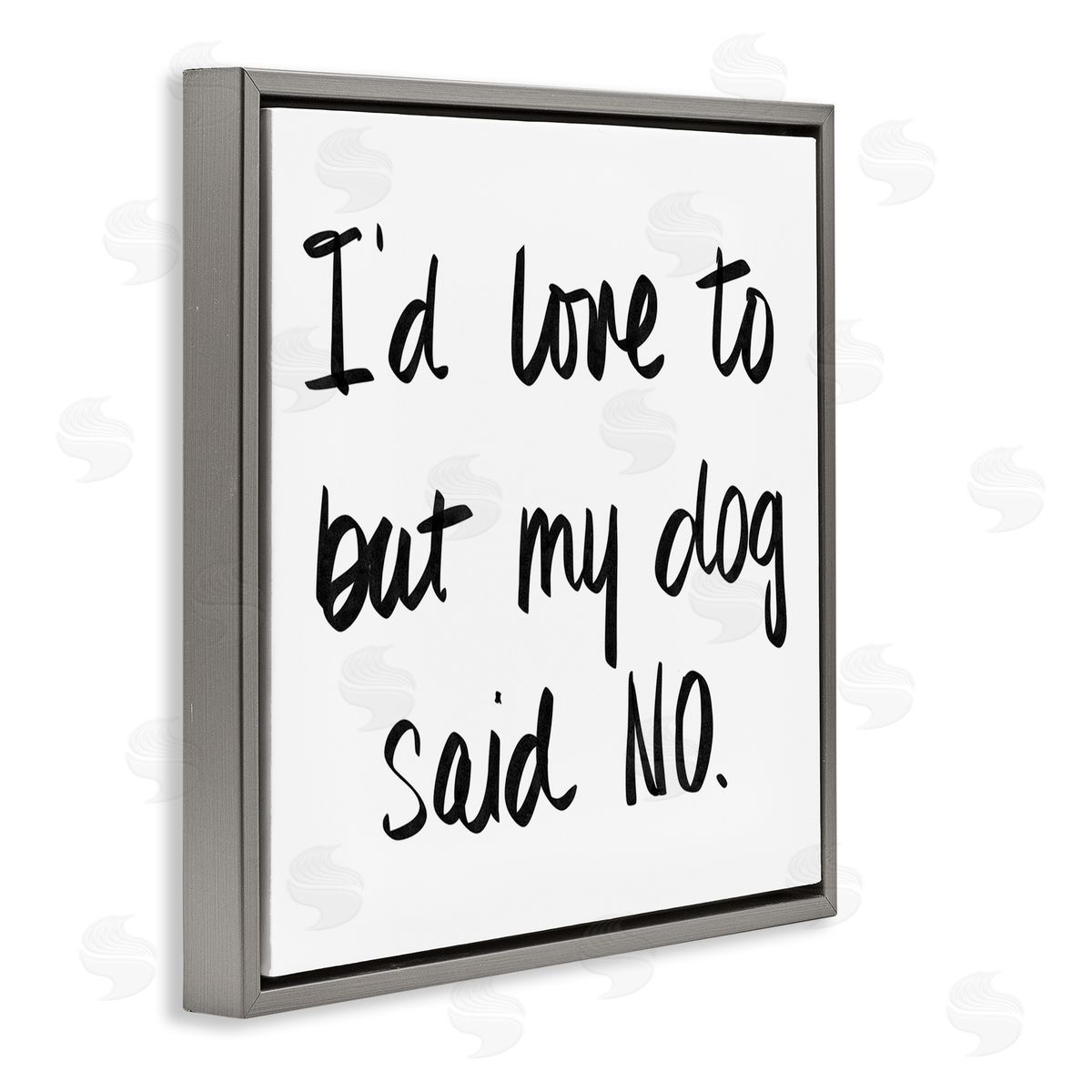 SD Graphics Studio My Dog Said No Pet Humor Phrase Minimal Text Gray Floating Frame Canvas Wall Art Print
