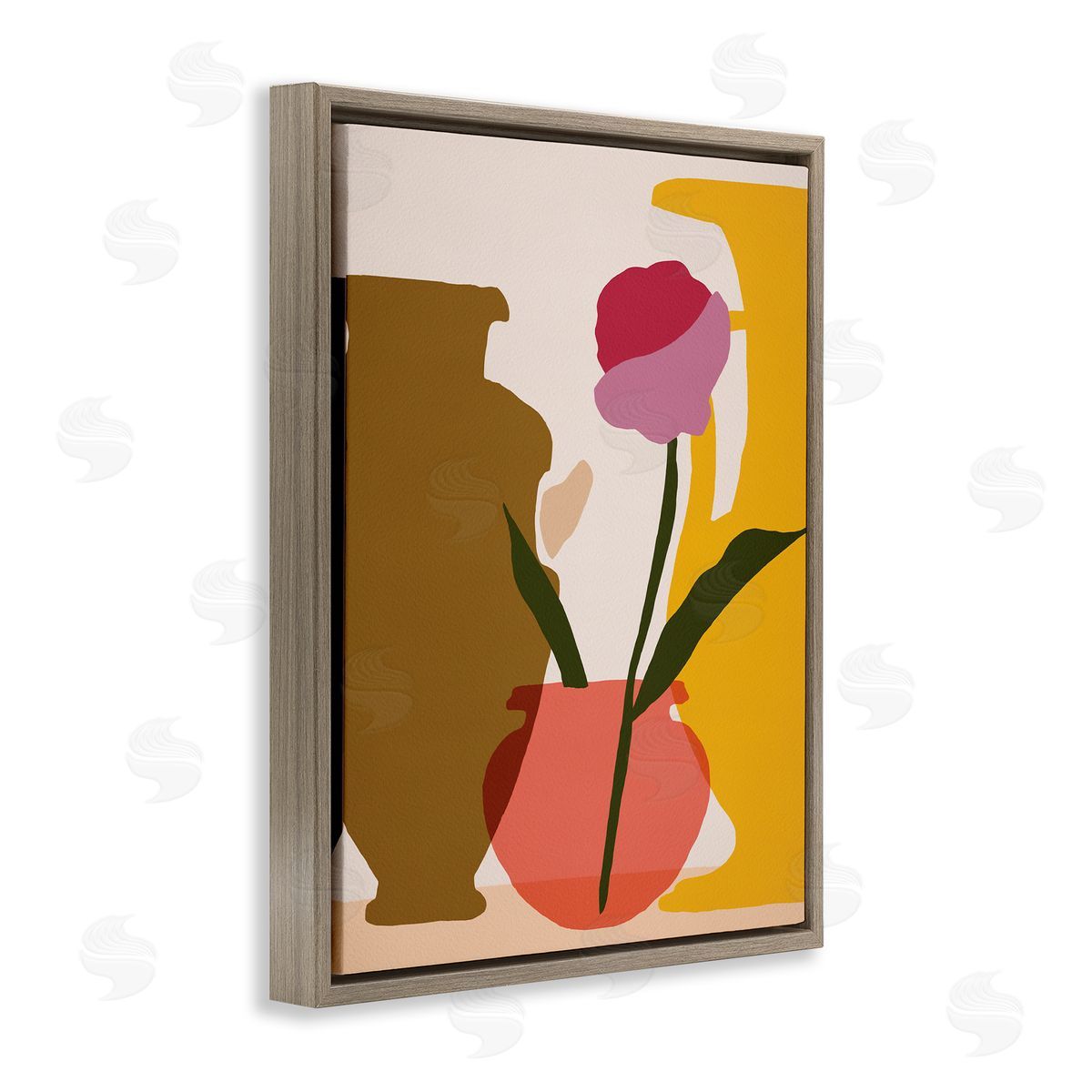 Melissa Wang Abstract Pink Floral Bloom Antique Pottery Shapes