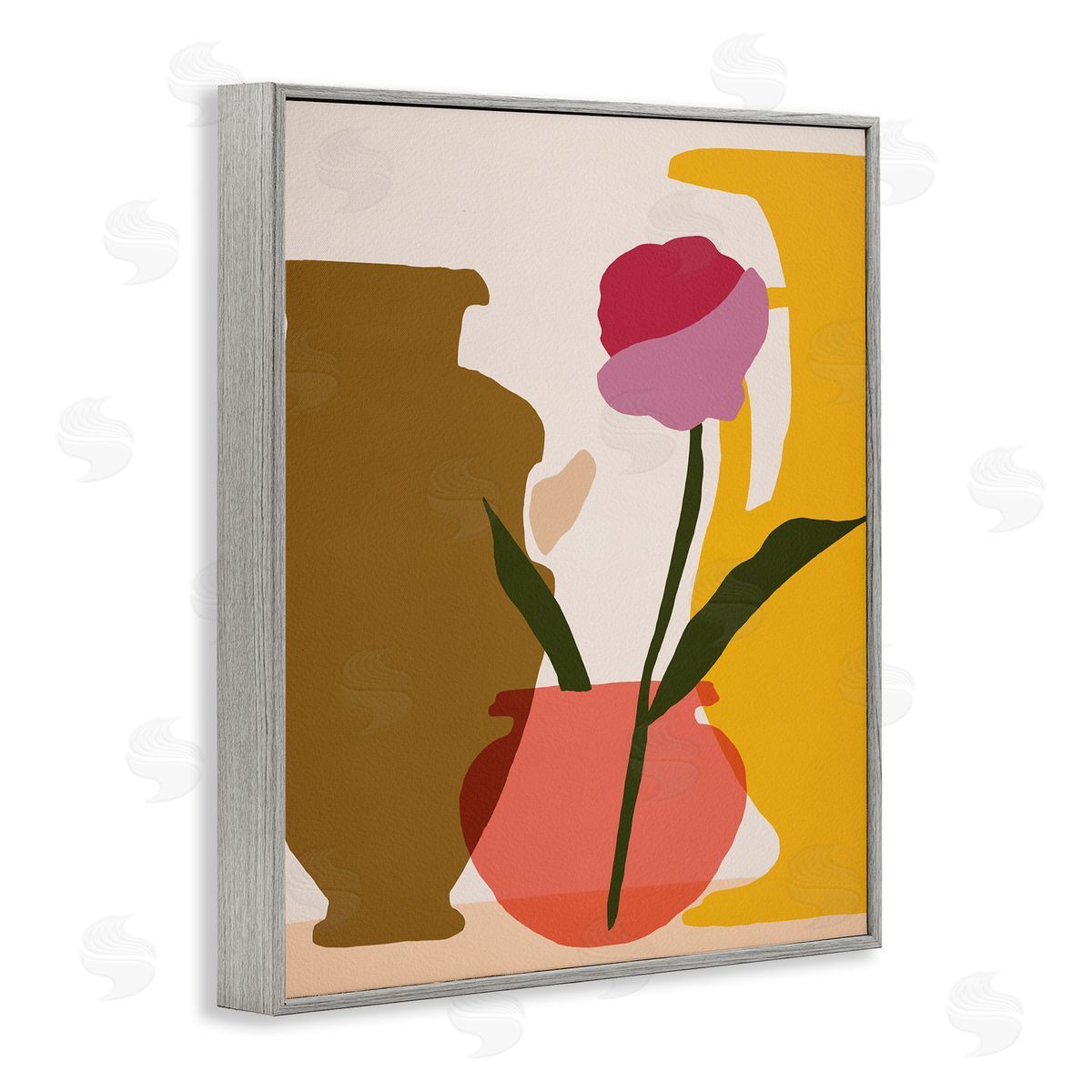 Melissa Wang Abstract Pink Floral Bloom Antique Pottery Shapes