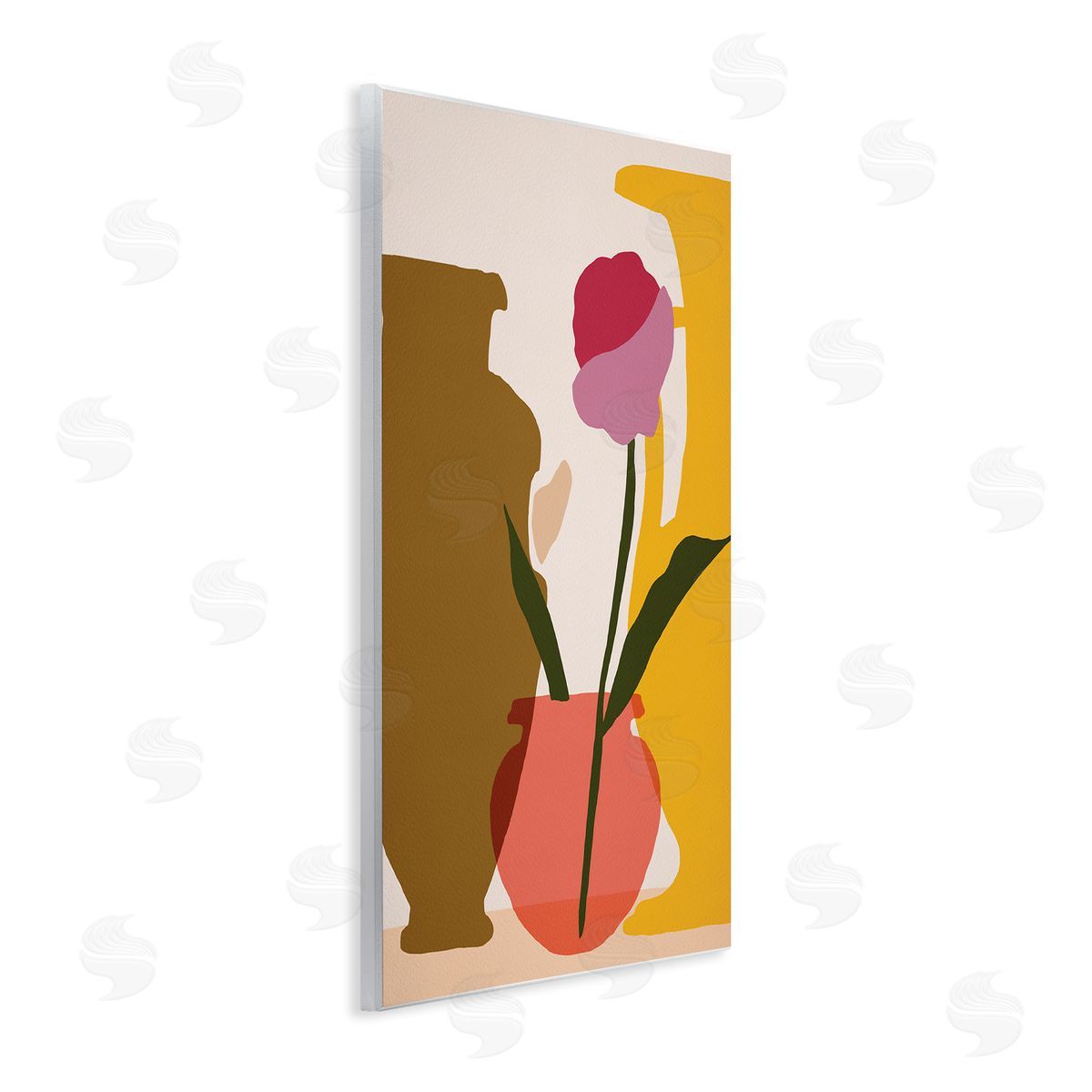 Melissa Wang Abstract Pink Floral Bloom Antique Pottery Shapes