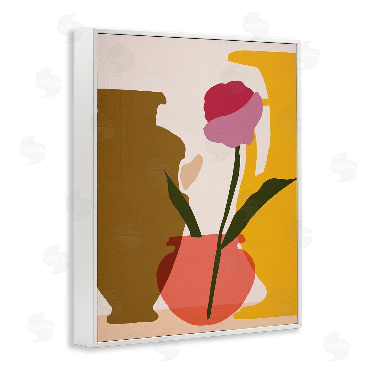 Melissa Wang Abstract Pink Floral Bloom Antique Pottery Shapes