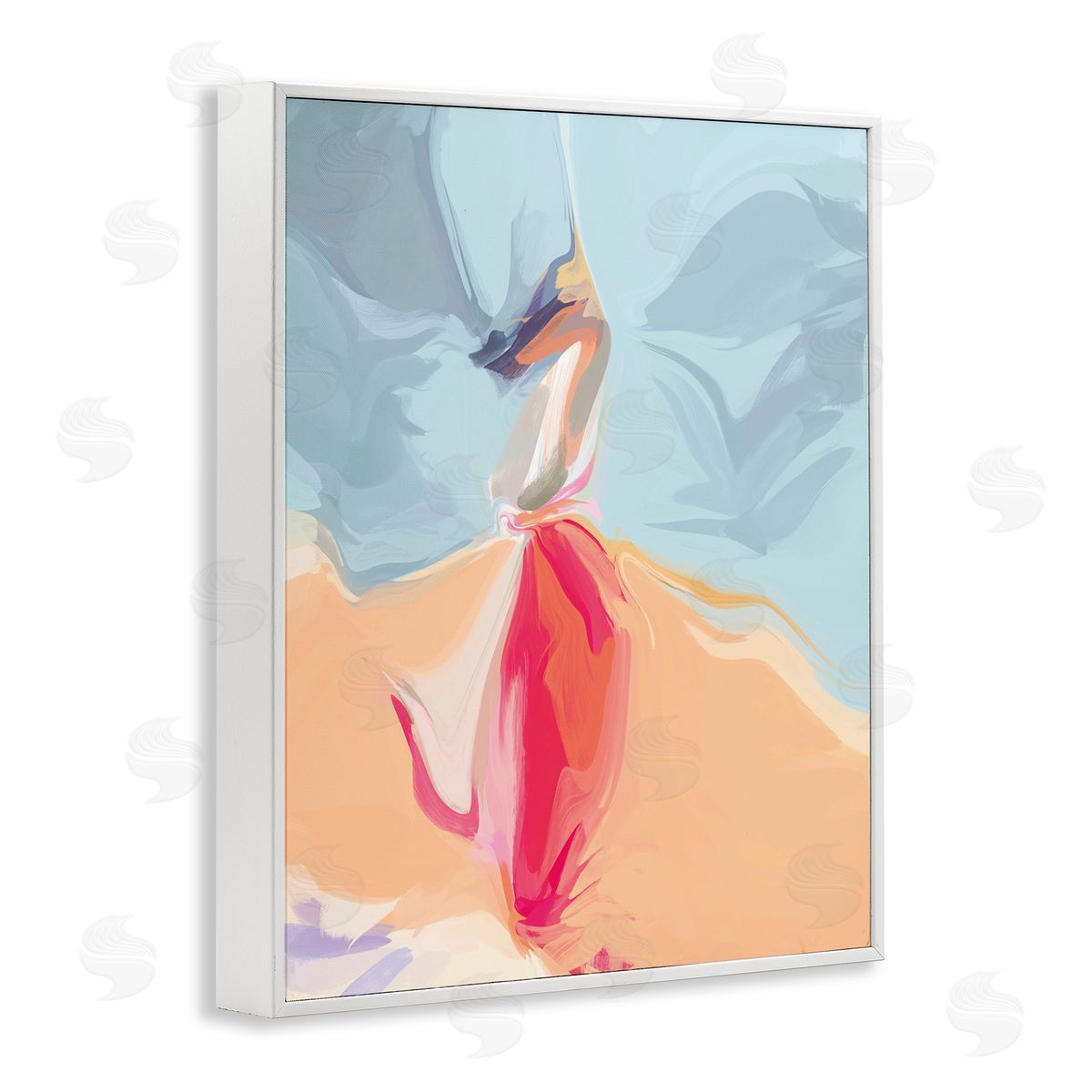 Irena Orlov Abstract Figure Dancing Movement Pink Blue Orange