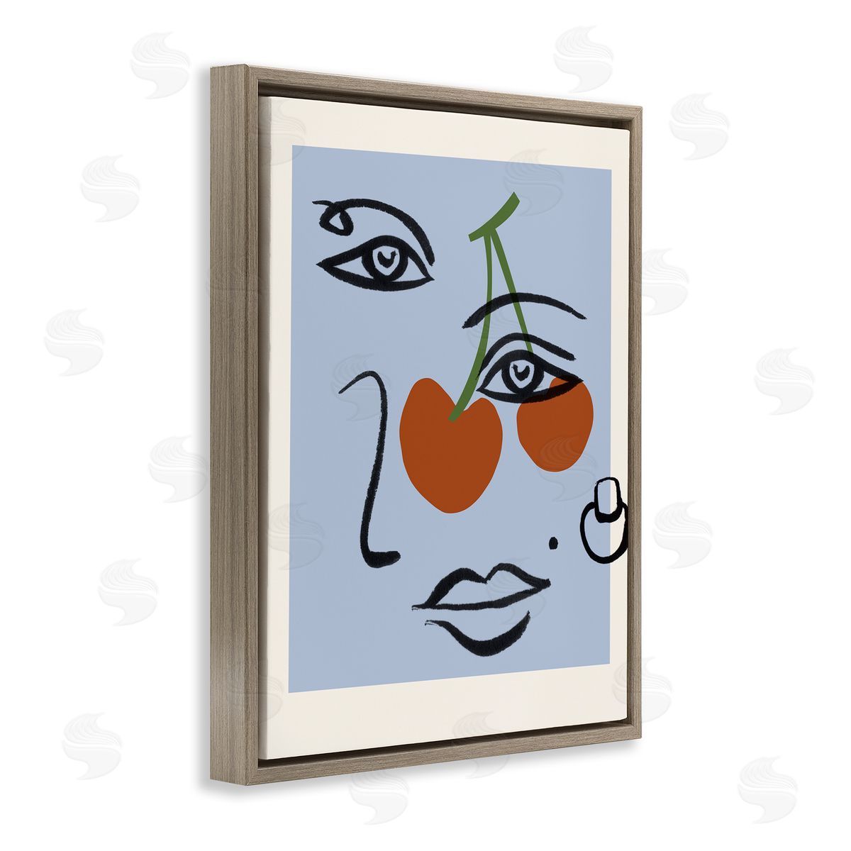 Melissa Wang Abstract Face Bold Cherries Purple Beauty Mark