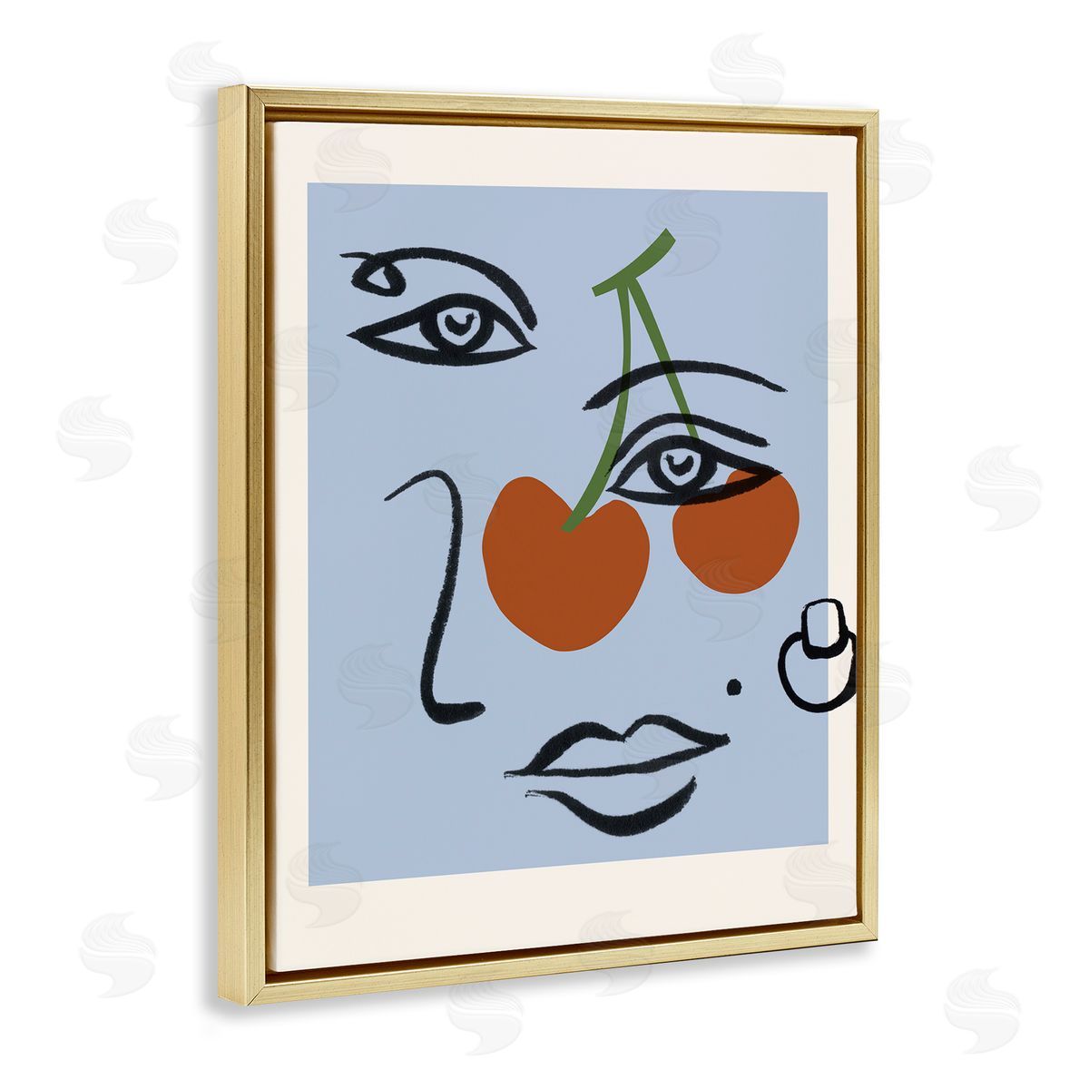 Melissa Wang Abstract Face Bold Cherries Purple Beauty Mark